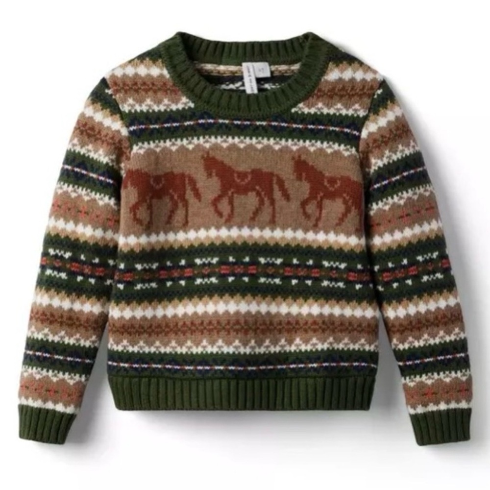 Janie and Jack Horse Fair Isle Sweater